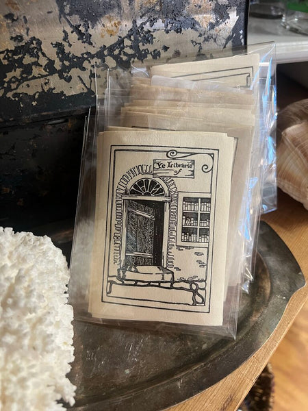 Vintage Library Bookplate Adhesive Label~ Set of 5~ 3" w x 4.25" l