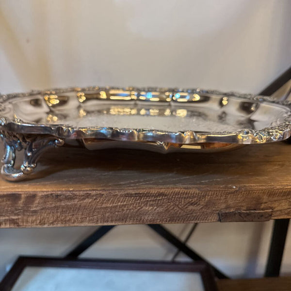 SILVER FOOTED TRAY 13"