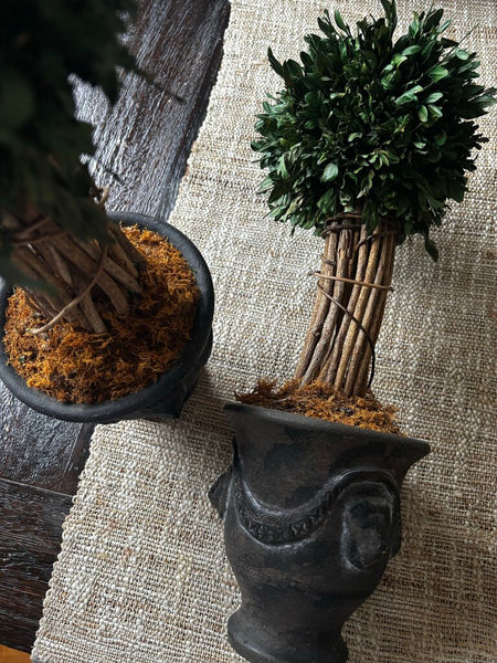 Faux Topiary in Lion Head Pot