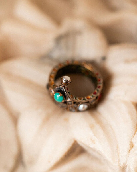 1379 Vintage Indian Multi-Stone Ring
