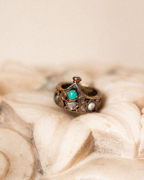 1379 Vintage Indian Multi-Stone Ring