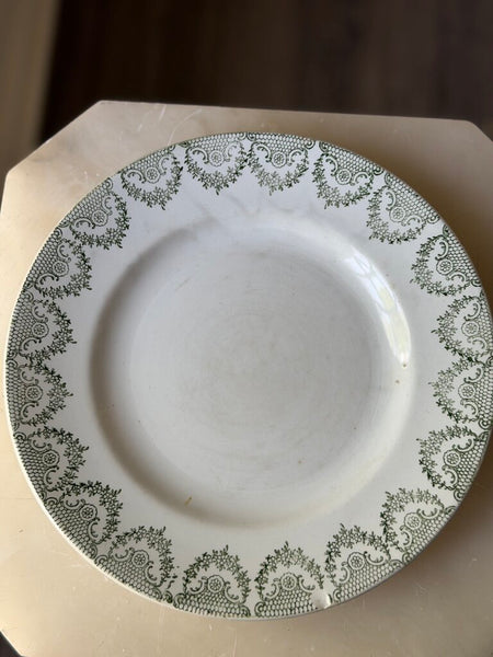1603 French Green Transferware St. Amand Plate