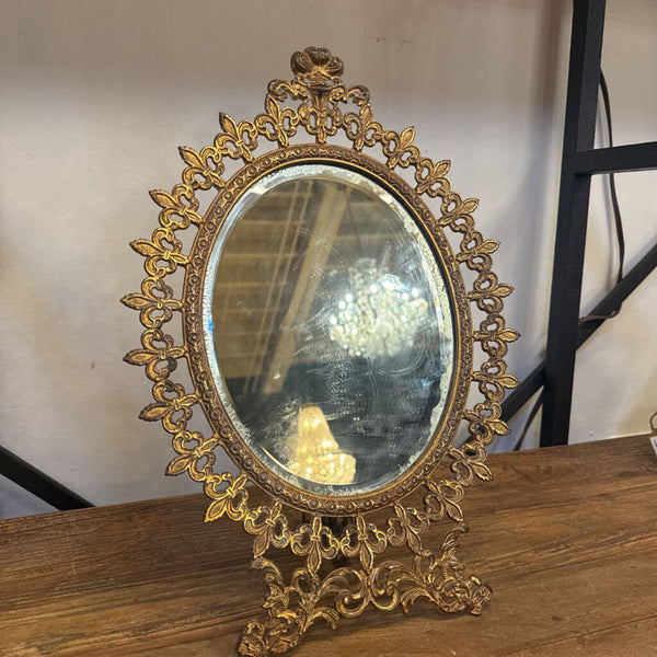 FRENCH VANITY MIRROR AS FOUND 17X12