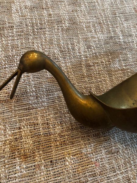 Vintage Large Brass Duck Bowl 16W