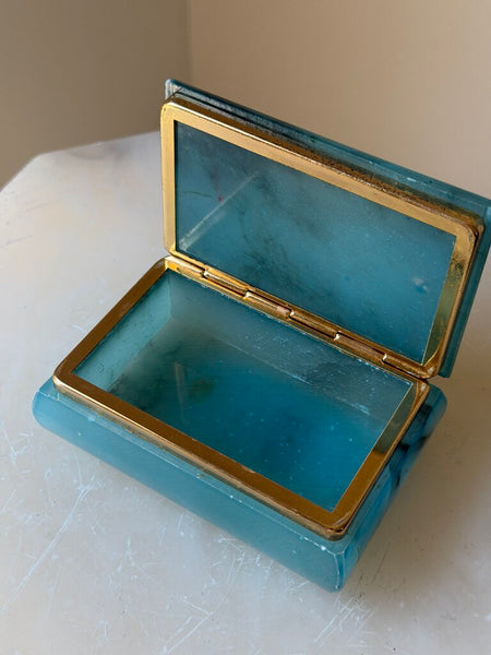 1682 Blue Alabaster Box