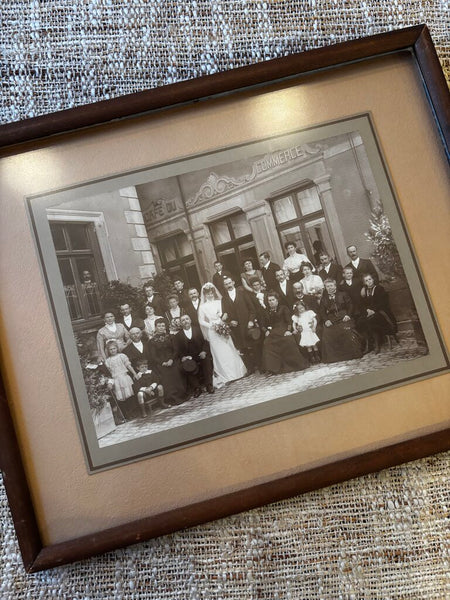 Antique Framed Wedding Photo 13.5 x 11.5