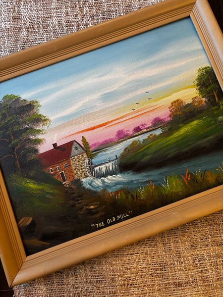 Vintage Frank Engebretson Painting "The Old Mill" 18.5 x 14