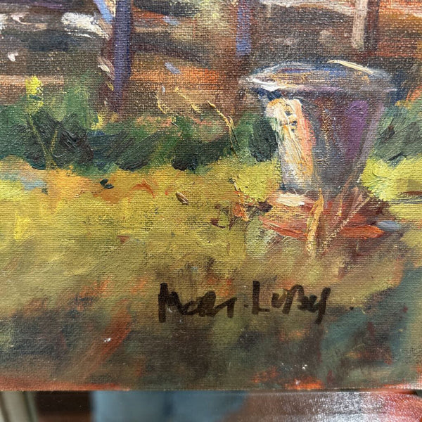 ORIGINAL OIL PAINTING BARN BY NOTABLE ARTIST MORT LUBY