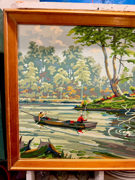 JFV ~ Vintage Fishing Scene Paint by Number
