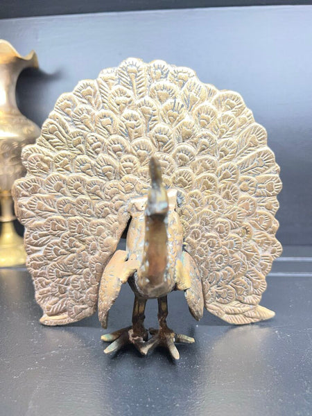 Vintage Brass Peacock