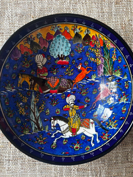 Vtg Kutahya Turkey Hand Painted Pottery Bowl