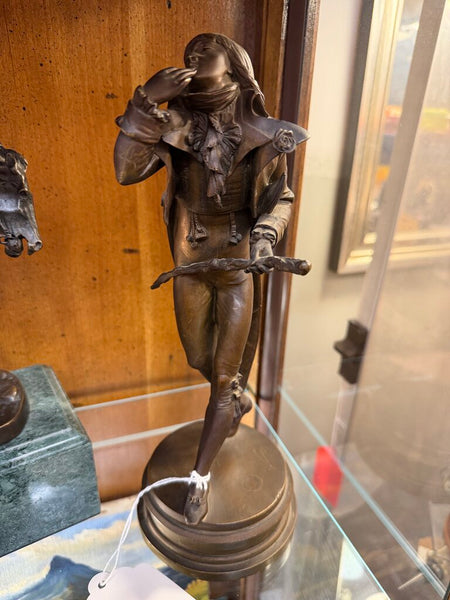 Antique Bronze Sculpture Young Man in Tails, 9”, signed by Auguste Louis Lalouette (1826-1883)