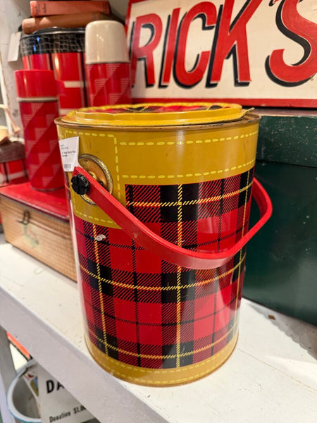 JFV , Vintage Skotch Plaid 2 gallon cooler .