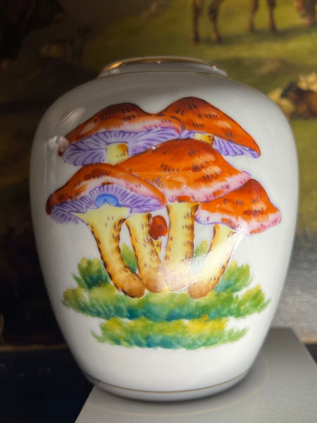 Vintage Hand Painted Mushroom Urn