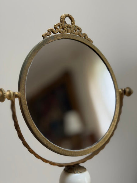 1862 Marble Column Vanity Double Sided Mirror