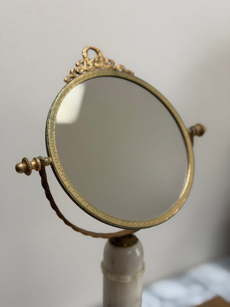 1862 Marble Column Vanity Double Sided Mirror