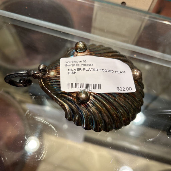 SILVER PLATED FOOTED CLAM DISH