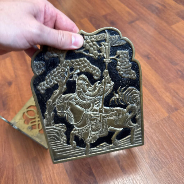 Moxie - PAIR Asian Design Brass Bookends