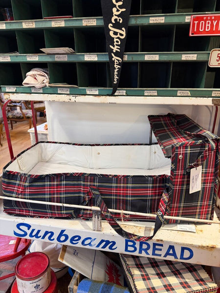 JFV ~ Vintage Scotch Plaid Travel Baby bassinet.