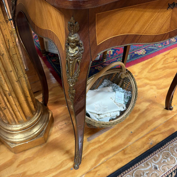 Vint XV-Style Marquetry Secretary Desk, Made In Spain 29x53x20" In Store Pick Up Only
