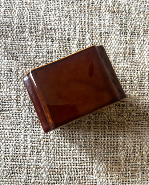 Vintage Hall Ceramic Brown Tea/Sugar Packet Holder