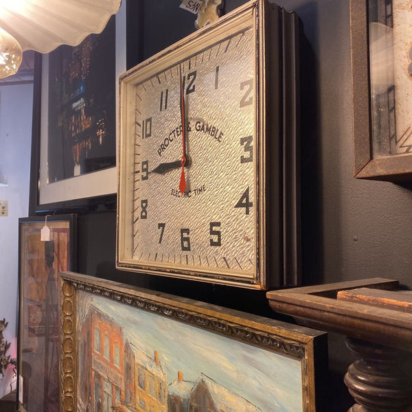 Procter and Gamble silver clock w battery operated clock